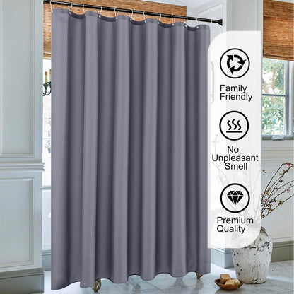 Fabric Shower Curtain Liner, Waterproof Hotel Quality, Bathroom Curtains Rust Resistant Grommets, 72 x 72 Machine Washable (Black) - Colors A