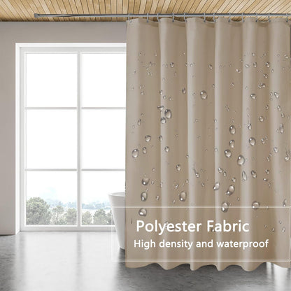 Fabric Shower Curtain Liner, Waterproof Hotel Quality, Bathroom Curtains Rust Resistant Grommets, 72 x 72 Machine Washable (Black) - Colors A
