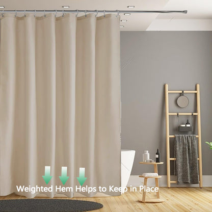 Fabric Shower Curtain Liner, Waterproof Hotel Quality, Bathroom Curtains Rust Resistant Grommets, 72 x 72 Machine Washable (Black) - Colors A