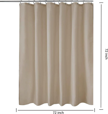 Fabric Shower Curtain Liner, Waterproof Hotel Quality, Bathroom Curtains Rust Resistant Grommets, 72 x 72 Machine Washable (Black) - Colors A