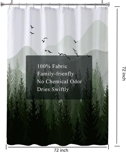 Fabric Shower Curtain Liner, Waterproof Hotel Quality, Bathroom Curtains Rust Resistant Grommets, 72 x 72 Machine Washable (Black) - Colors A
