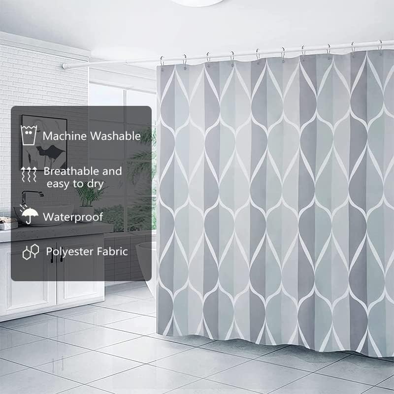 Fabric Shower Curtain Liner, Waterproof Hotel Quality, Bathroom Curtains Rust Resistant Grommets, 72 x 72 Machine Washable (Black) - Colors A