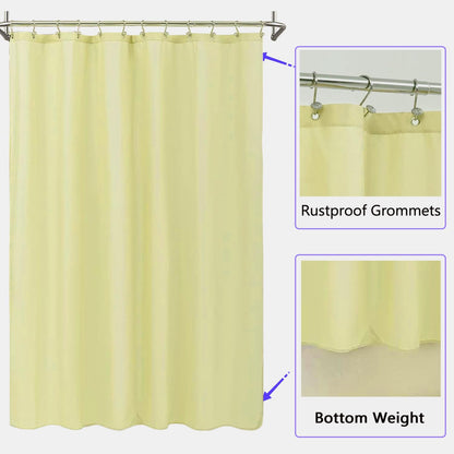 Fabric Shower Curtain Liner, Waterproof Hotel Quality, Bathroom Curtains Rust Resistant Grommets, 72 x 72 Machine Washable (Black) - Colors A