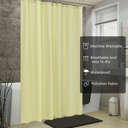 Fabric Shower Curtain Liner, Waterproof Hotel Quality, Bathroom Curtains Rust Resistant Grommets, 72 x 72 Machine Washable (Black) - Colors A
