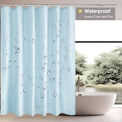 Fabric Shower Curtain Liner, Waterproof Hotel Quality, Bathroom Curtains Rust Resistant Grommets, 72 x 72 Machine Washable (Black) - Colors A