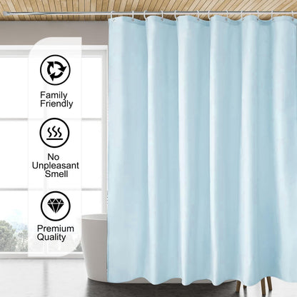 Fabric Shower Curtain Liner, Waterproof Hotel Quality, Bathroom Curtains Rust Resistant Grommets, 72 x 72 Machine Washable (Black) - Colors A