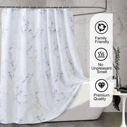 Fabric Shower Curtain Liner, Waterproof Hotel Quality, Bathroom Curtains Rust Resistant Grommets, 72 x 72 Machine Washable (Black) - Colors A