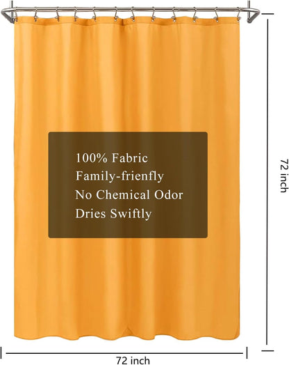 Fabric Shower Curtain Liner, Waterproof Hotel Quality, Bathroom Curtains Rust Resistant Grommets, 72 x 72 Machine Washable (Black) - Colors A