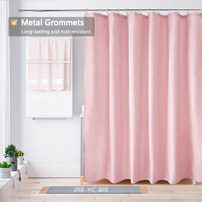 Fabric Shower Curtain Liner, Waterproof Hotel Quality, Bathroom Curtains Rust Resistant Grommets, 72 x 72 Machine Washable (Black) - Colors A