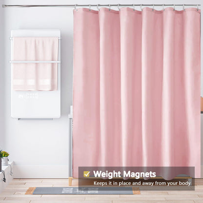 Fabric Shower Curtain Liner, Waterproof Hotel Quality, Bathroom Curtains Rust Resistant Grommets, 72 x 72 Machine Washable (Black) - Colors A