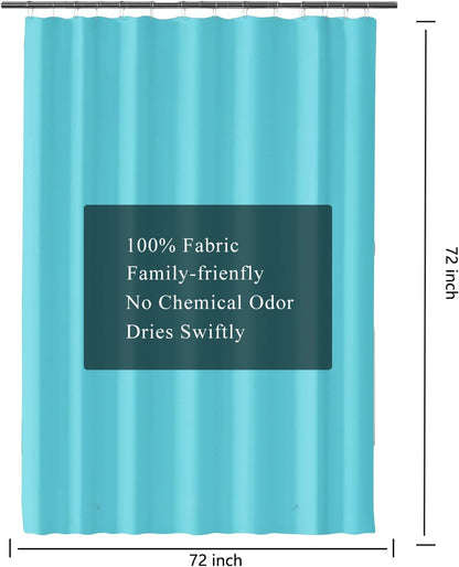 Fabric Shower Curtain Liner, Waterproof Hotel Quality, Bathroom Curtains Rust Resistant Grommets, 72 x 72 Machine Washable (Black) - Colors A