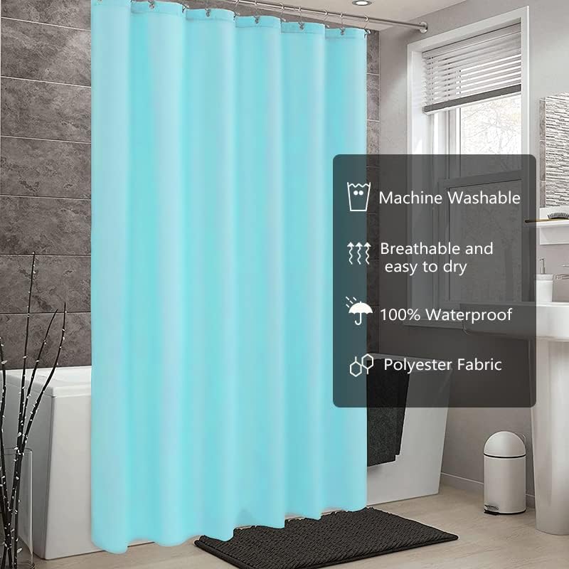 Fabric Shower Curtain Liner, Waterproof Hotel Quality, Bathroom Curtains Rust Resistant Grommets, 72 x 72 Machine Washable (Black) - Colors A