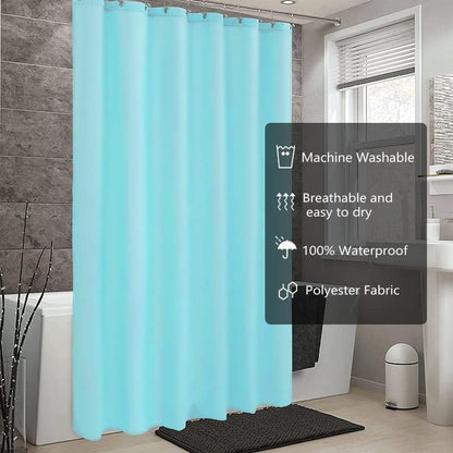 Fabric Shower Curtain Liner, Waterproof Hotel Quality, Bathroom Curtains Rust Resistant Grommets, 72 x 72 Machine Washable (Black) - Colors A
