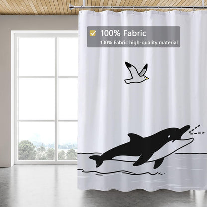Fabric Shower Curtain Liner, Waterproof Hotel Quality, Bathroom Curtains Rust Resistant Grommets, 72 x 72 Machine Washable (Black) - Colors A
