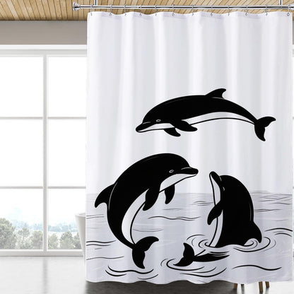 Fabric Shower Curtain Liner, Waterproof Hotel Quality, Bathroom Curtains Rust Resistant Grommets, 72 x 72 Machine Washable (Black) - Colors A