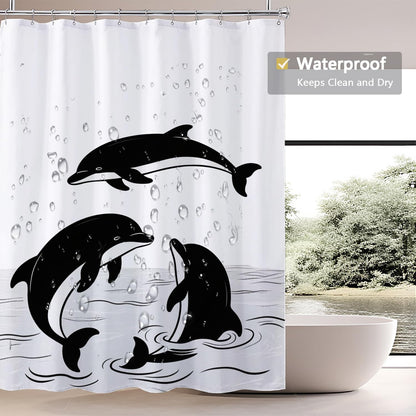 Fabric Shower Curtain Liner, Waterproof Hotel Quality, Bathroom Curtains Rust Resistant Grommets, 72 x 72 Machine Washable (Black) - Colors A