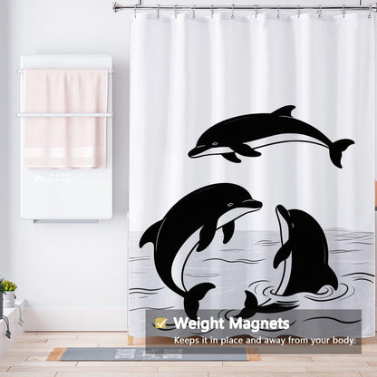 Fabric Shower Curtain Liner, Waterproof Hotel Quality, Bathroom Curtains Rust Resistant Grommets, 72 x 72 Machine Washable (Black) - Colors A