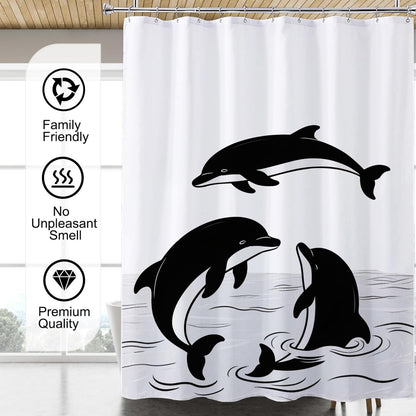 Fabric Shower Curtain Liner, Waterproof Hotel Quality, Bathroom Curtains Rust Resistant Grommets, 72 x 72 Machine Washable (Black) - Colors A