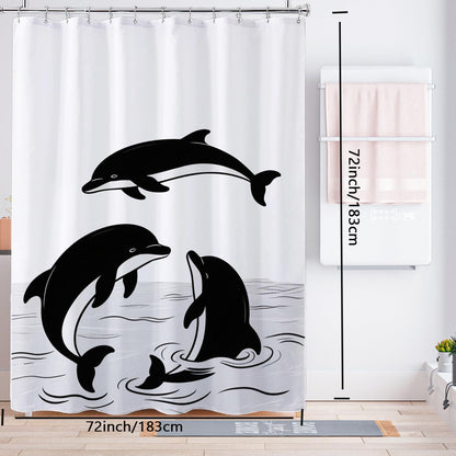 Fabric Shower Curtain Liner, Waterproof Hotel Quality, Bathroom Curtains Rust Resistant Grommets, 72 x 72 Machine Washable (Black) - Colors A