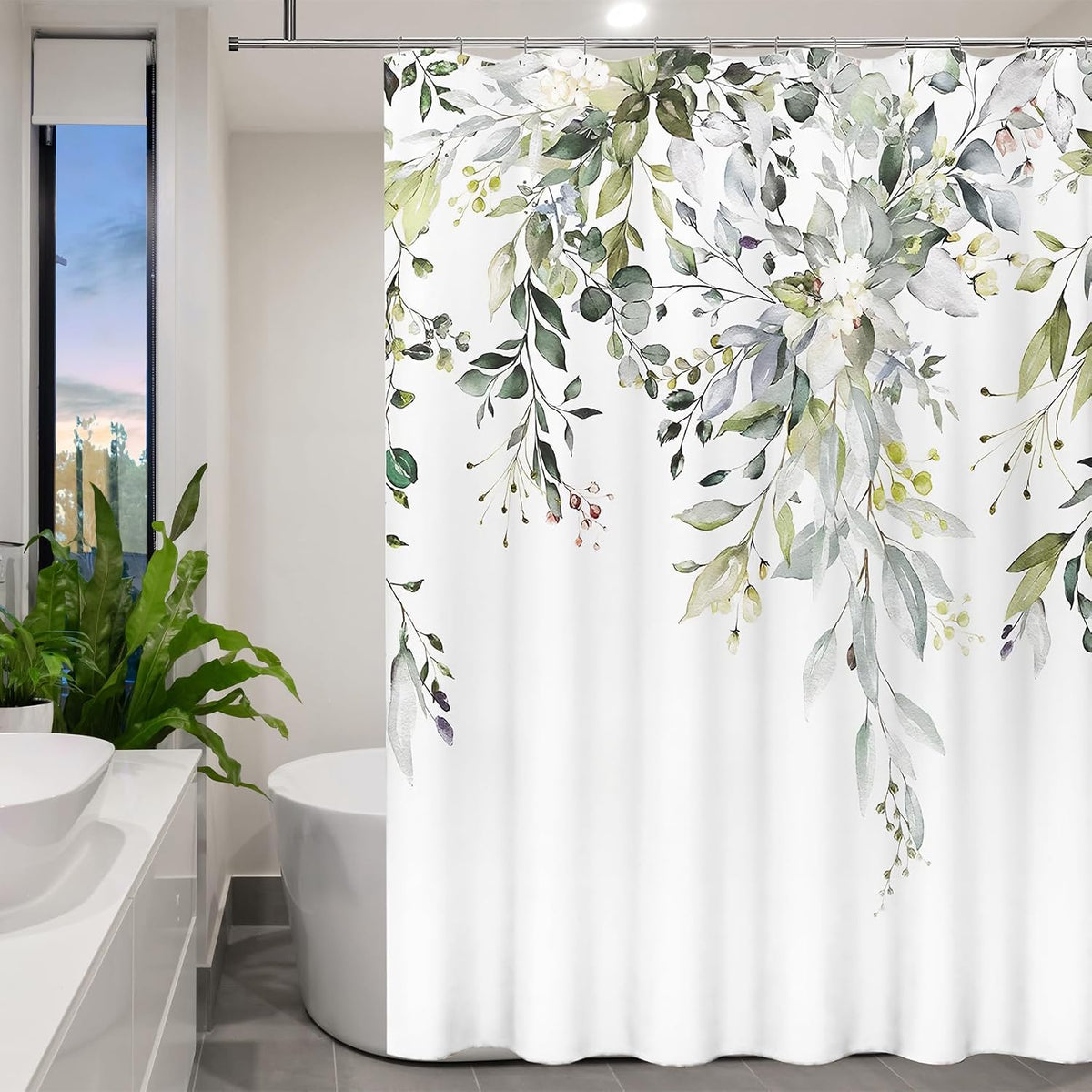 Fabric Shower Curtain Liner, Waterproof Hotel Quality, Bathroom Curtains Rust Resistant Grommets, 72 x 72 Machine Washable (Black) - Colors A