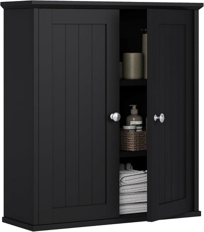 Bathroom Wall Cabinet, Bathroom Cabinet Wall Mount, Over the Toilet Space Saver Storage Cabinets, White Medicine Cabinets with 2 Doors