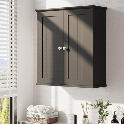 Bathroom Wall Cabinet, Bathroom Cabinet Wall Mount, Over the Toilet Space Saver Storage Cabinets, White Medicine Cabinets with 2 Doors