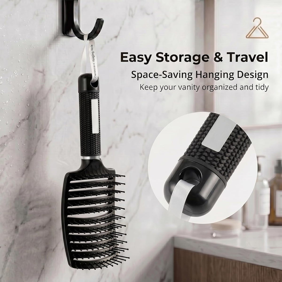 Curved Vented Hair Brush,Detangler Brush Faster Blow Drying for Women, Men