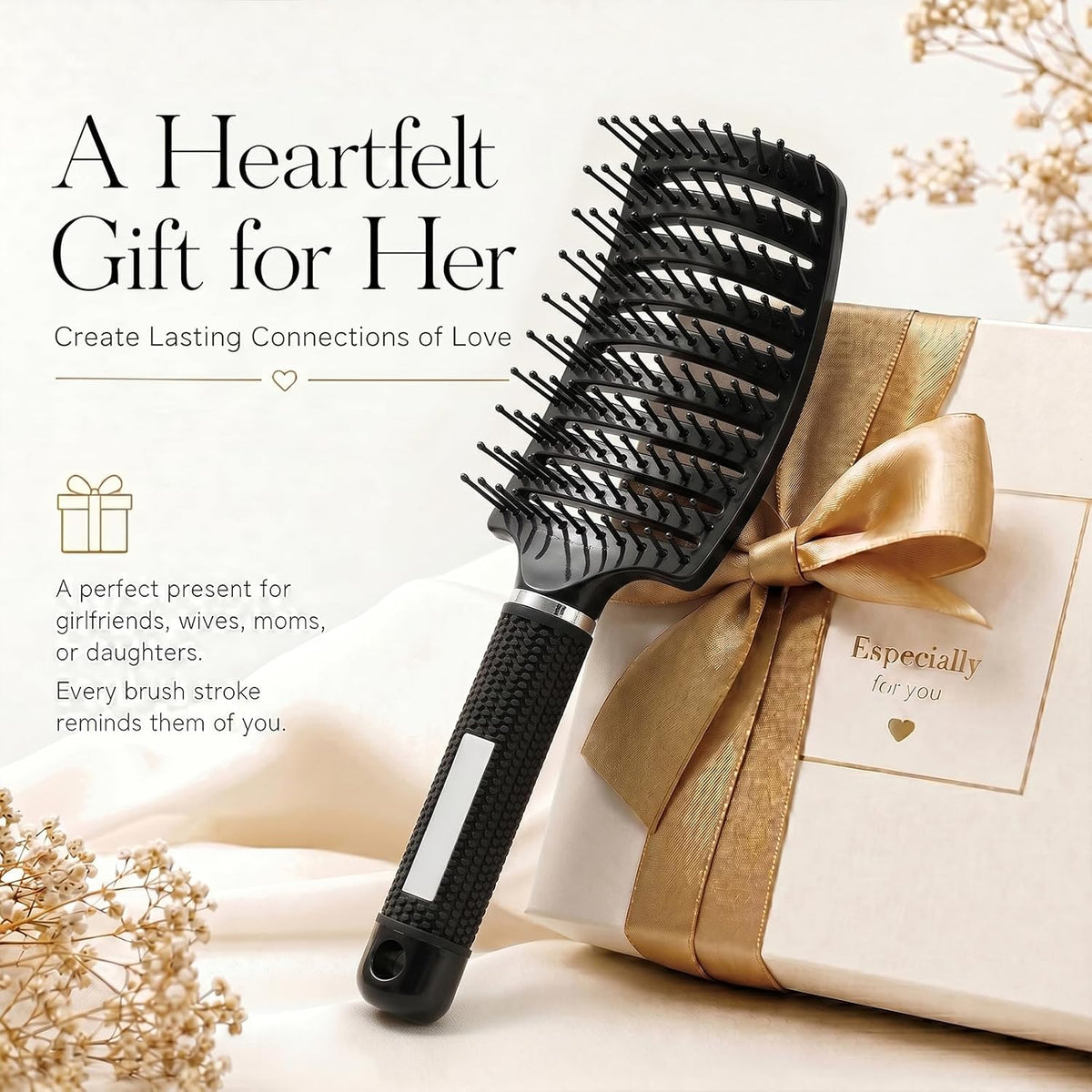 Curved Vented Hair Brush,Detangler Brush Faster Blow Drying for Women, Men