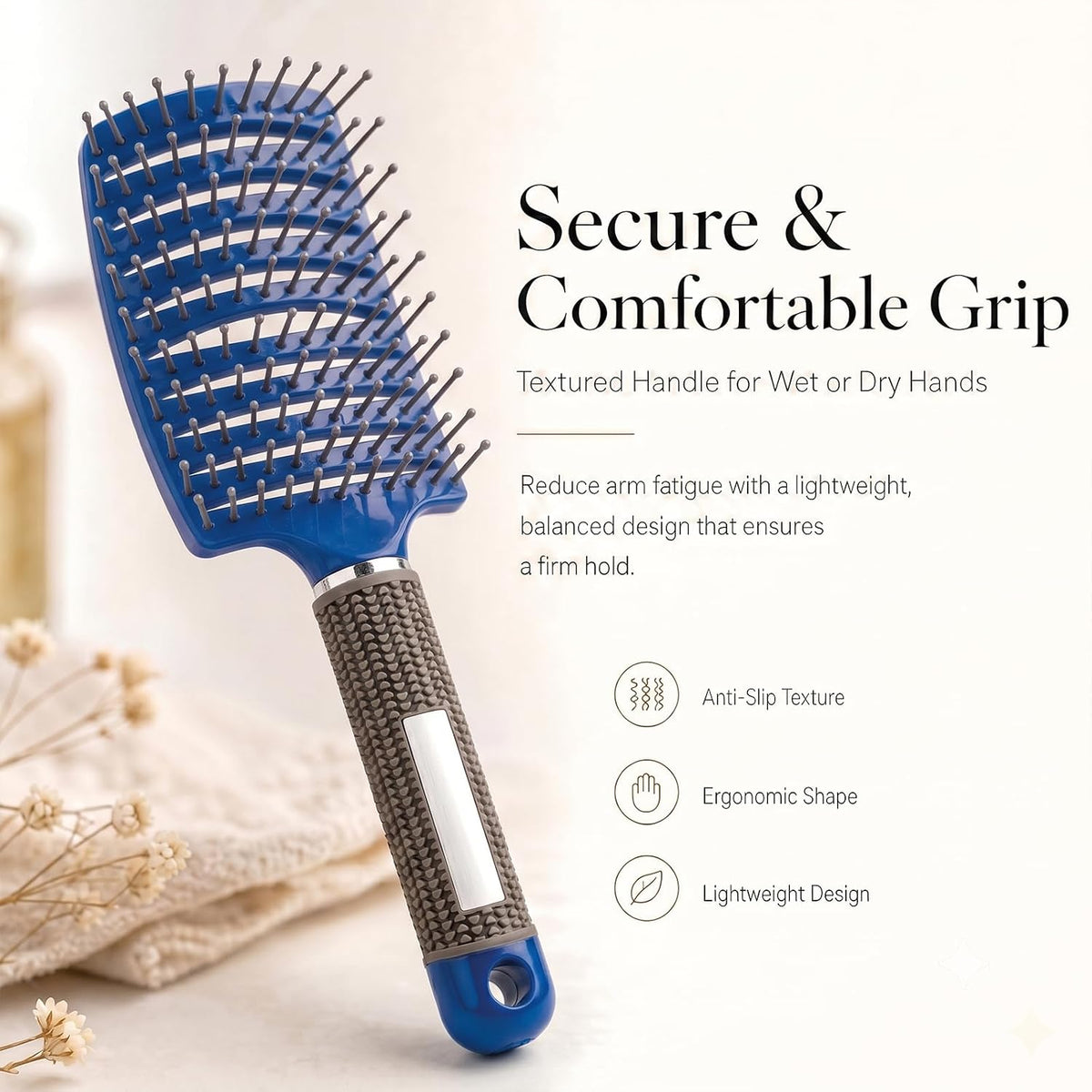 Curved Vented Hair Brush,Detangler Brush Faster Blow Drying for Women, Men