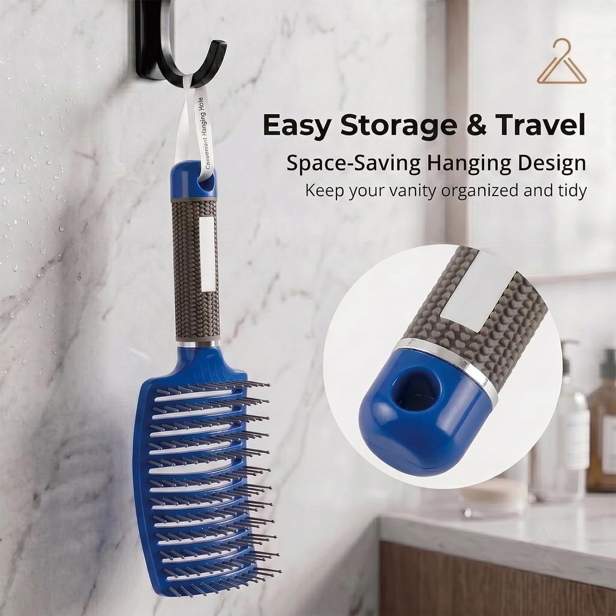 Curved Vented Hair Brush,Detangler Brush Faster Blow Drying for Women, Men