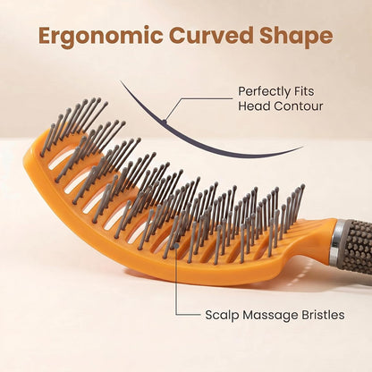 Curved Vented Hair Brush,Detangler Brush Faster Blow Drying for Women, Men