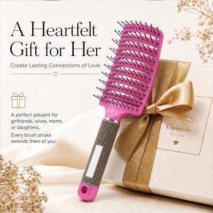 Curved Vented Hair Brush,Detangler Brush Faster Blow Drying for Women, Men