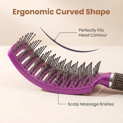 Curved Vented Hair Brush,Detangler Brush Faster Blow Drying for Women, Men