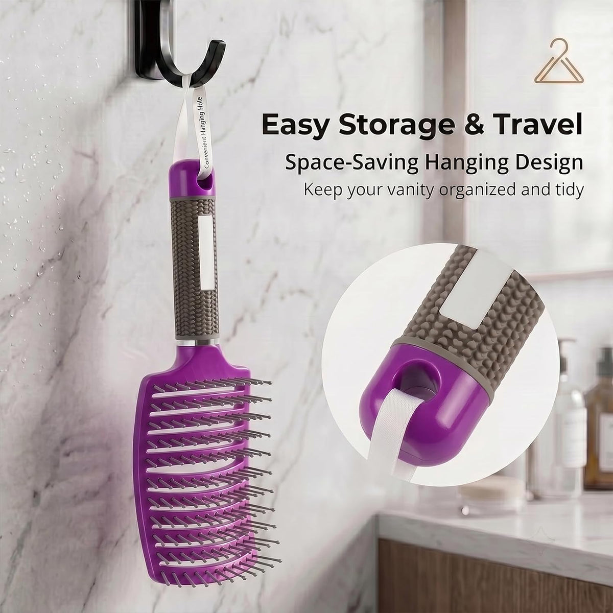 Curved Vented Hair Brush,Detangler Brush Faster Blow Drying for Women, Men