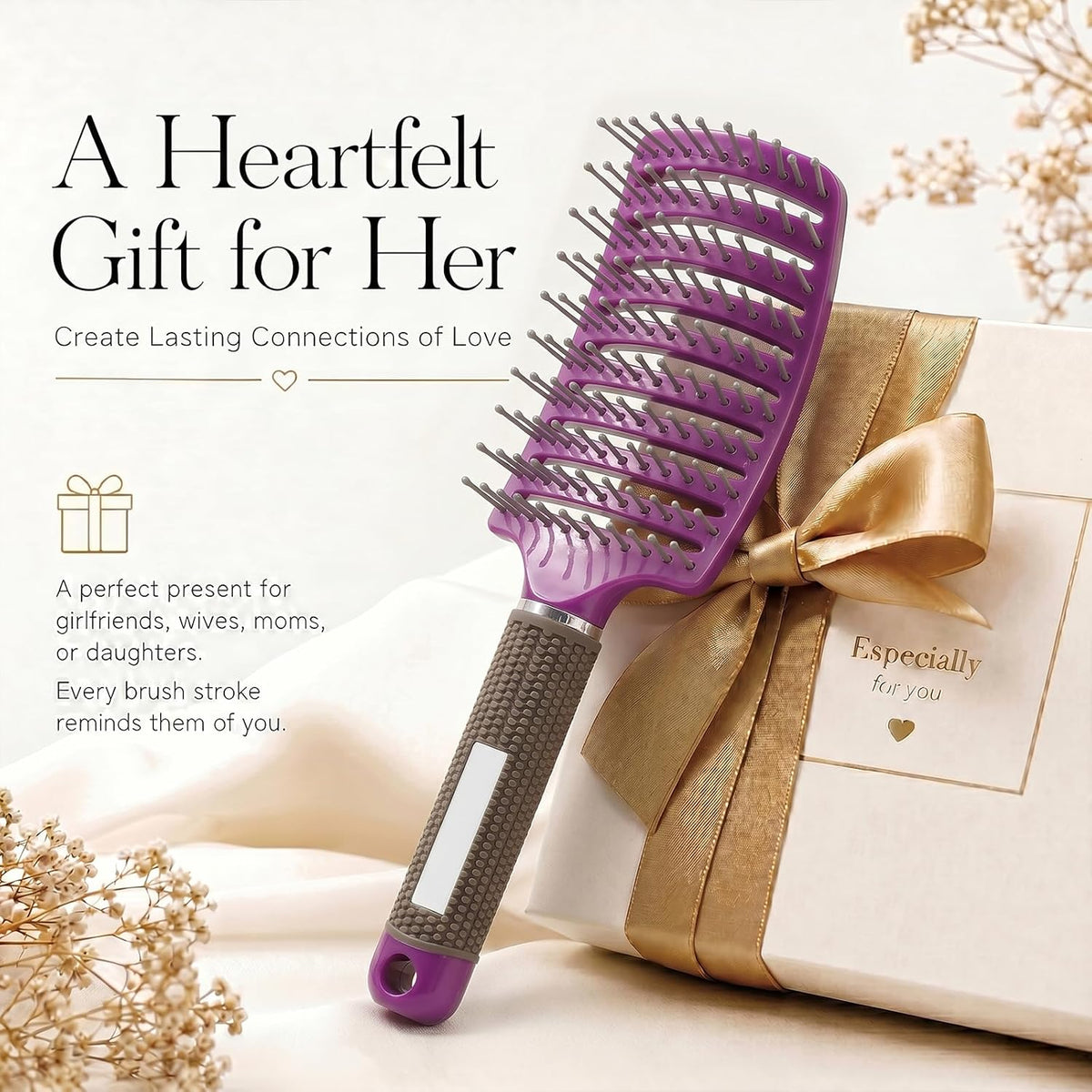 Curved Vented Hair Brush,Detangler Brush Faster Blow Drying for Women, Men