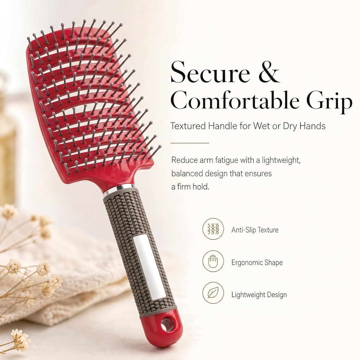 Curved Vented Hair Brush,Detangler Brush Faster Blow Drying for Women, Men