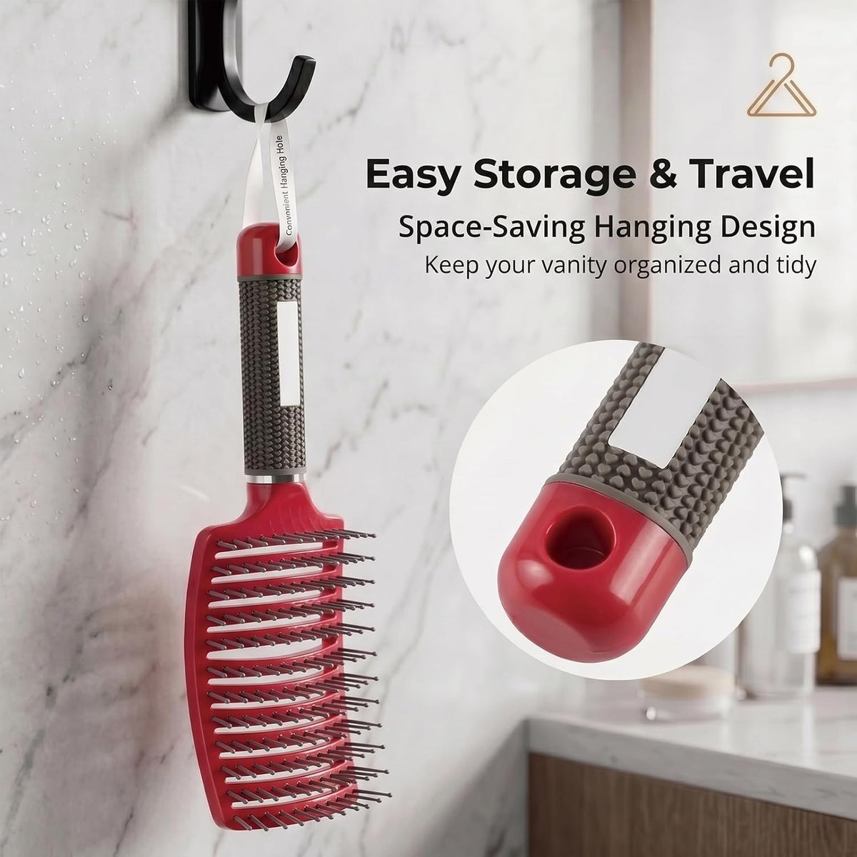 Curved Vented Hair Brush,Detangler Brush Faster Blow Drying for Women, Men