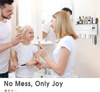 Toothbrush Holders Wall Mounted with Toothpaste Dispenser & 2 Cups
