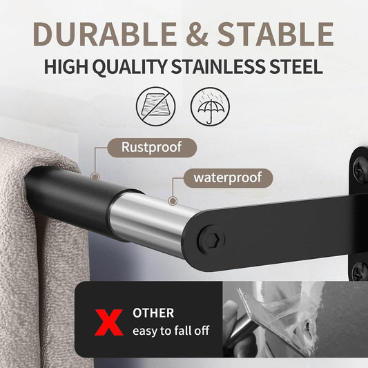JUYSON Towel Bar for Bathroom, 30 Inch Single Towel Rack, Matte Black