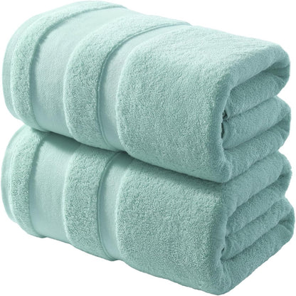 REDKISS 100% Cotton Bath Towels Set of 4, Extra Large Bath Sheets 27 X 59 Inches, 600 GSM, Quick Dry, Ultra Soft & Super Absorbent Bathroom Towel Sets for Bathroom, Gym, Spa, Pool & Hotel, Dark Grey