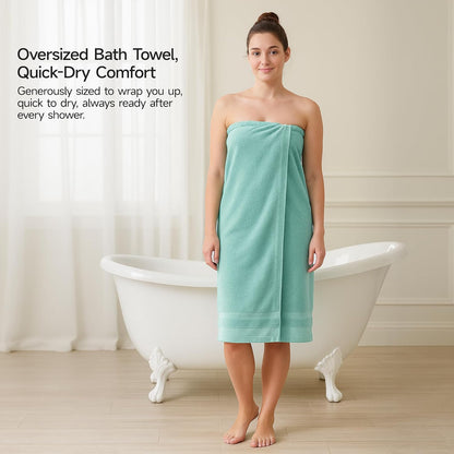 REDKISS 100% Cotton Bath Towels Set of 4, Extra Large Bath Sheets 27 X 59 Inches, 600 GSM, Quick Dry, Ultra Soft & Super Absorbent Bathroom Towel Sets for Bathroom, Gym, Spa, Pool & Hotel, Dark Grey