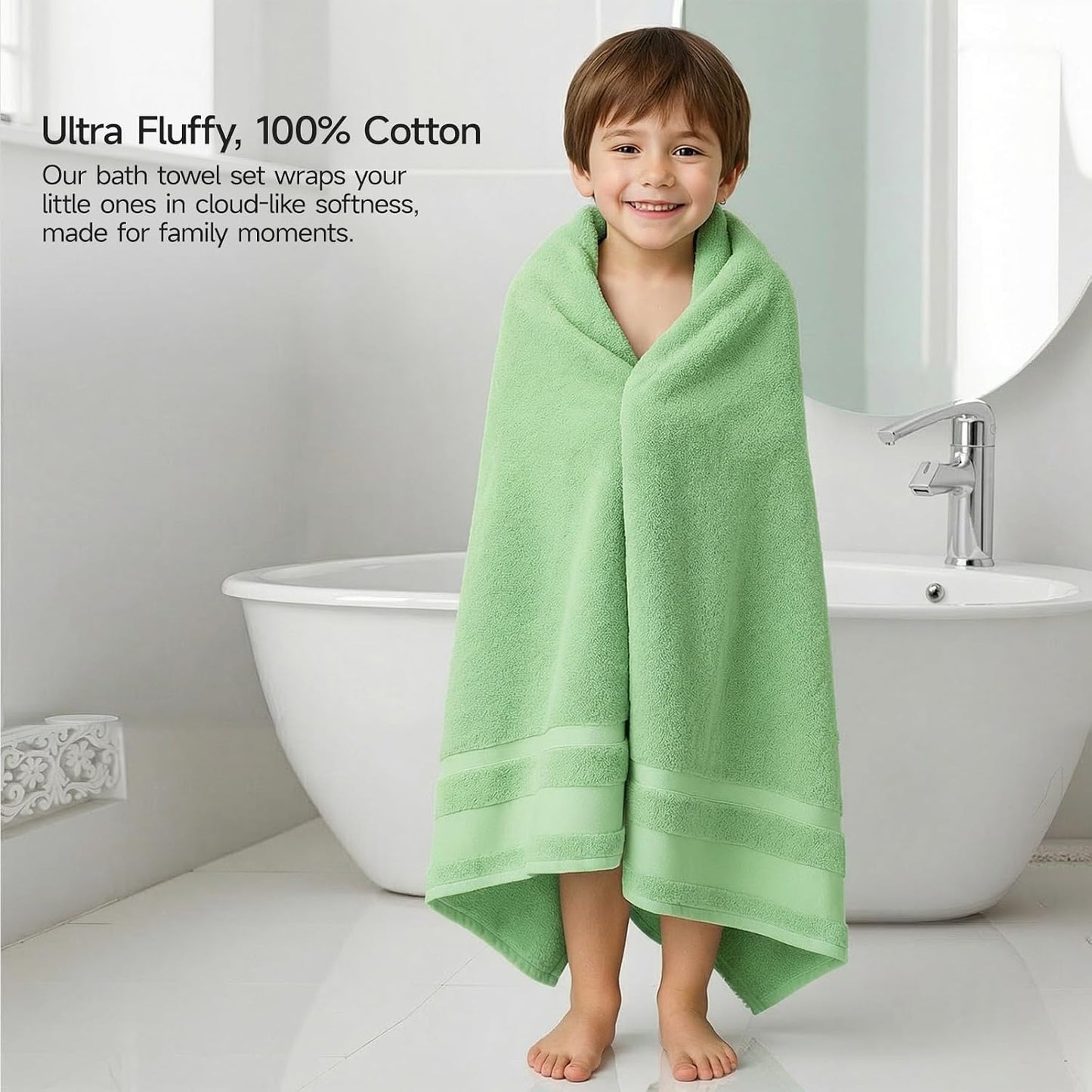 REDKISS 100% Cotton Bath Towels Set of 4, Extra Large Bath Sheets 27 X 59 Inches, 600 GSM, Quick Dry, Ultra Soft & Super Absorbent Bathroom Towel Sets for Bathroom, Gym, Spa, Pool & Hotel, Dark Grey