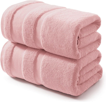 REDKISS 100% Cotton Bath Towels Set of 4, Extra Large Bath Sheets 27 X 59 Inches, 600 GSM, Quick Dry, Ultra Soft & Super Absorbent Bathroom Towel Sets for Bathroom, Gym, Spa, Pool & Hotel, Dark Grey