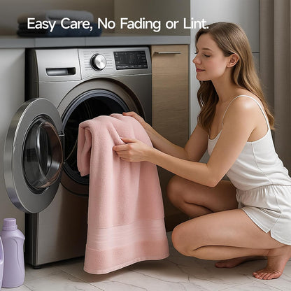 REDKISS 100% Cotton Bath Towels Set of 4, Extra Large Bath Sheets 27 X 59 Inches, 600 GSM, Quick Dry, Ultra Soft & Super Absorbent Bathroom Towel Sets for Bathroom, Gym, Spa, Pool & Hotel, Dark Grey