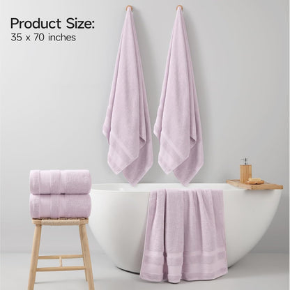 REDKISS 100% Cotton Bath Towels Set of 4, Extra Large Bath Sheets 27 X 59 Inches, 600 GSM, Quick Dry, Ultra Soft & Super Absorbent Bathroom Towel Sets for Bathroom, Gym, Spa, Pool & Hotel, Dark Grey