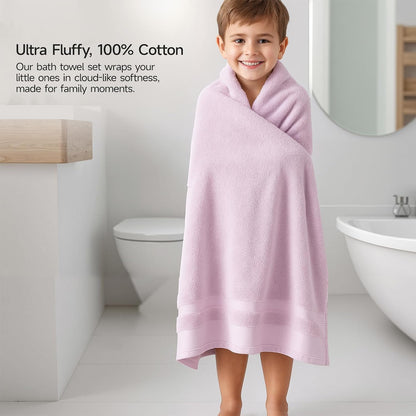 REDKISS 100% Cotton Bath Towels Set of 4, Extra Large Bath Sheets 27 X 59 Inches, 600 GSM, Quick Dry, Ultra Soft & Super Absorbent Bathroom Towel Sets for Bathroom, Gym, Spa, Pool & Hotel, Dark Grey