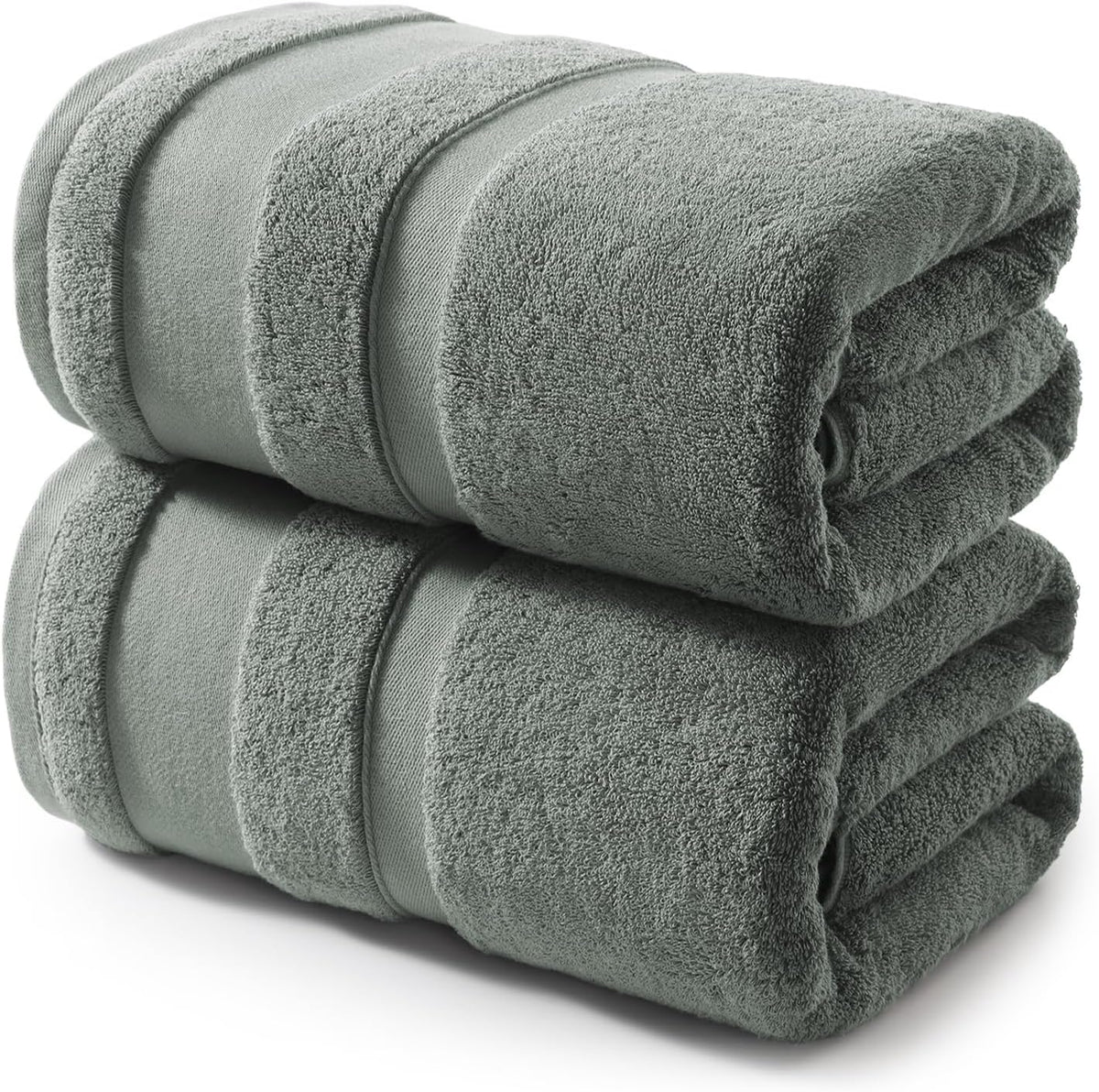REDKISS 100% Cotton Bath Towels Set of 4, Extra Large Bath Sheets 27 X 59 Inches, 600 GSM, Quick Dry, Ultra Soft & Super Absorbent Bathroom Towel Sets for Bathroom, Gym, Spa, Pool & Hotel, Dark Grey