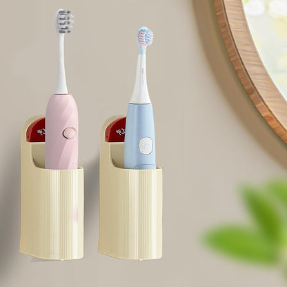 2 Pack Electric Toothbrush Holders for Bathroom, Wall Mounted Clear Electric Toothbrush Organizer, Self Adhesive Bathrooms Toothbrush Storage for Shower, Saving Space and Keep Drying