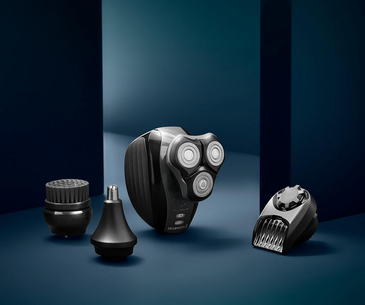 Balder Pro XR7000 Head Shaver for Men, Rotary Wet & Dry Razor | 5 Dual Track Rotary Blades, Hair Capture Chamber, Lithium Rechargeable, Waterproof, Pop-Up Trimmer for Detailing
