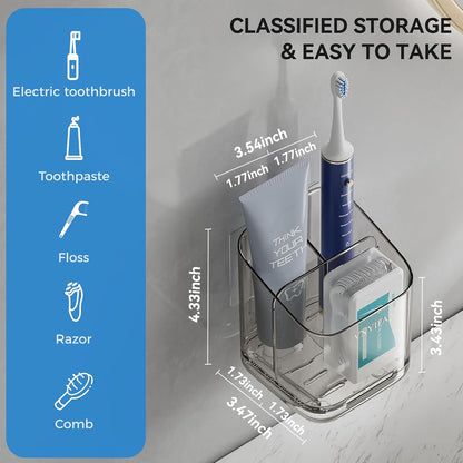 3 Slots Detachable Toothbrush Holders Wall Mounted for Bathrooms